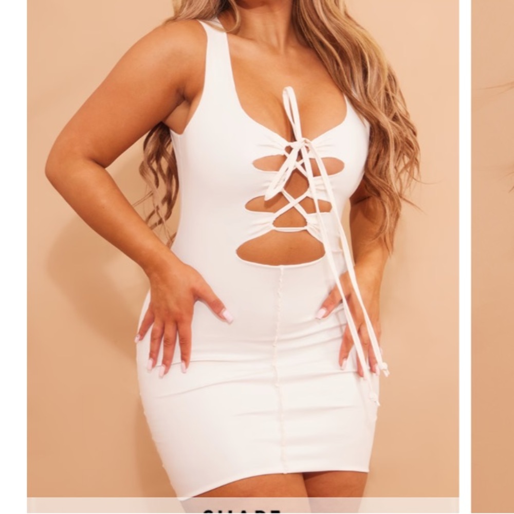 PLT Cream PU lace up